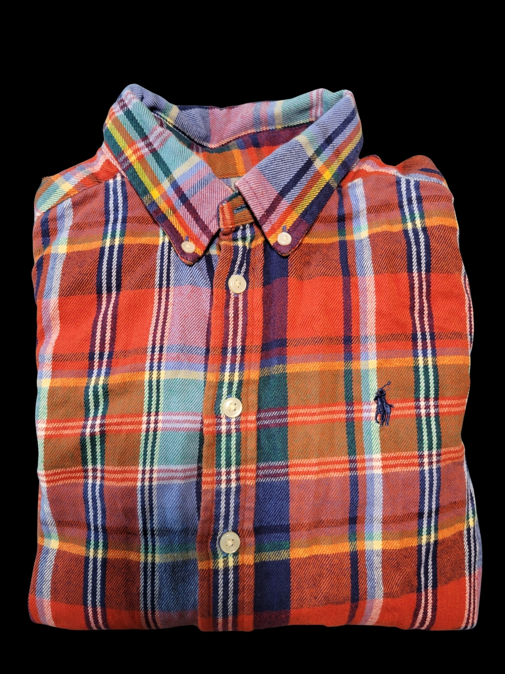 Polo by Ralph Lauren Orange Plaid Button-Down Shirt